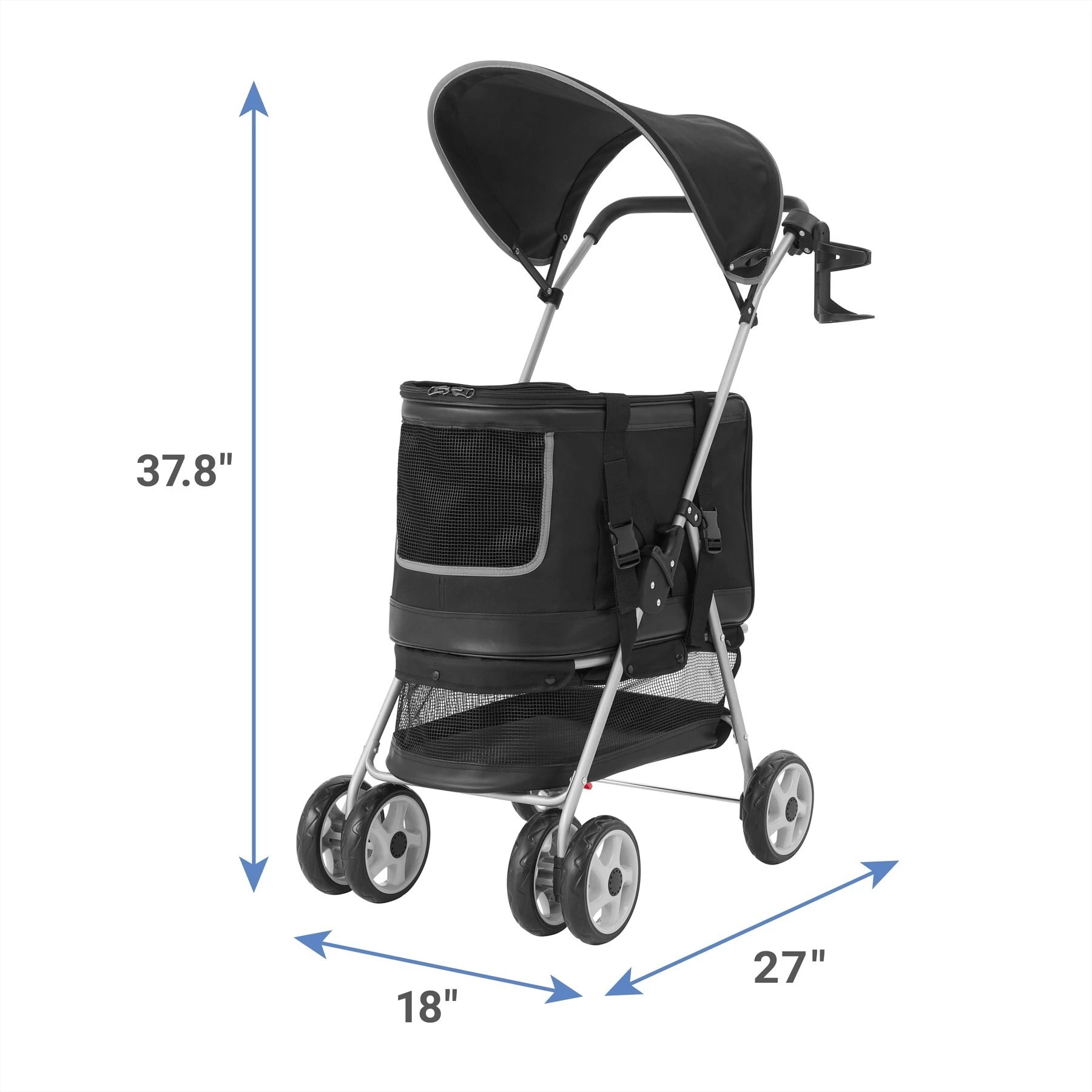Frisco 3 In 1 Dog & Cat Stroller With Detachable Carrier 2 Frisco 3 In 1 Dog & Cat Stroller With Detachable Carrier - Image 2
