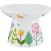 Frisco Cat Face Floral Wide Shape Elevated Non-Skid Ceramic Cat Bowl
