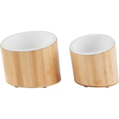 Frisco Elevated Slanted Bamboo Melamine Non-Skid Dog Bowl With Bamboo Stand -Frisco Shop 363387 PT5. AC SS1800 V1657657267