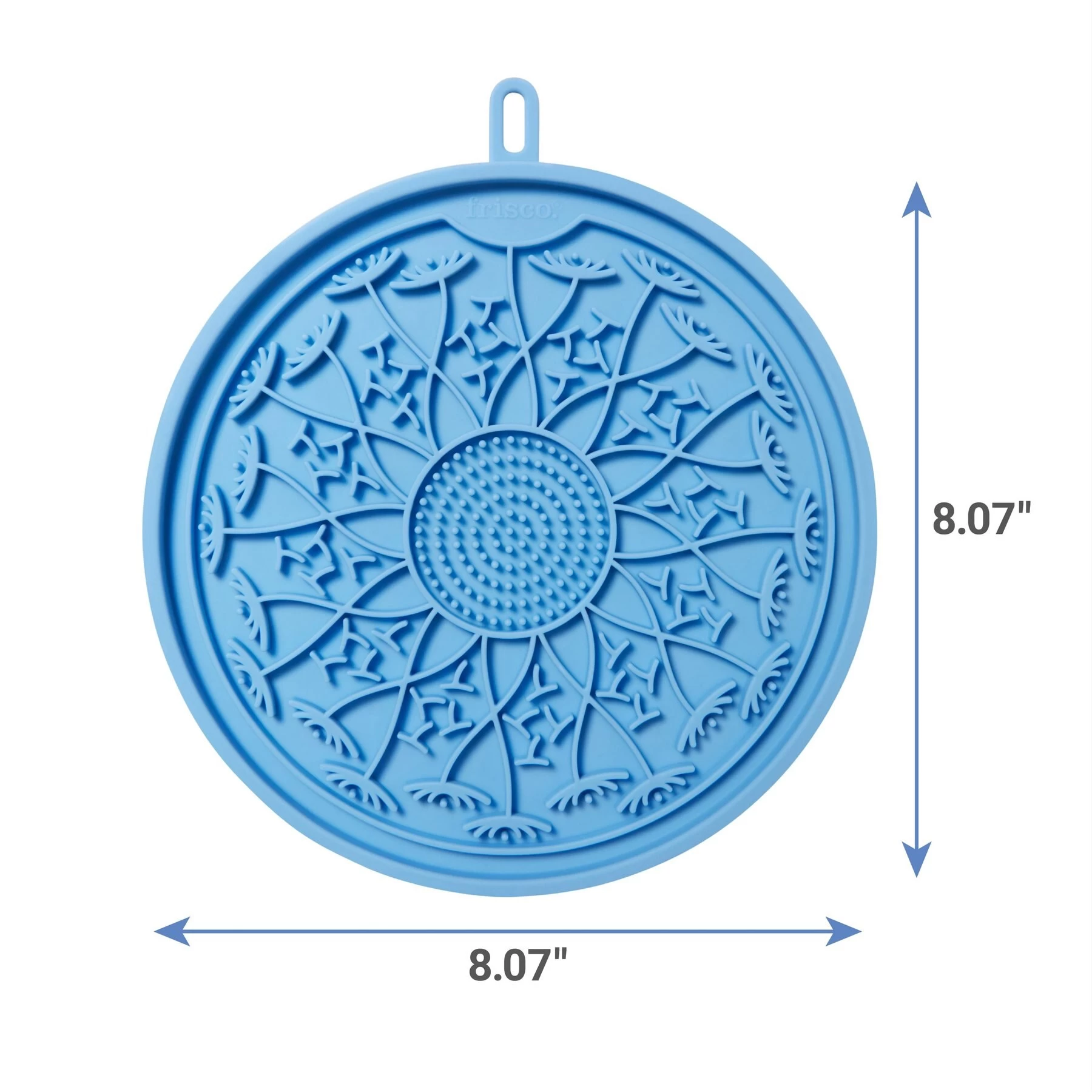 Frisco Non-skid Flower Silicone Dog & Cat Lick Mat, Blue 2 Frisco Non-skid Flower Silicone Dog & Cat Lick Mat, Blue - Image 2