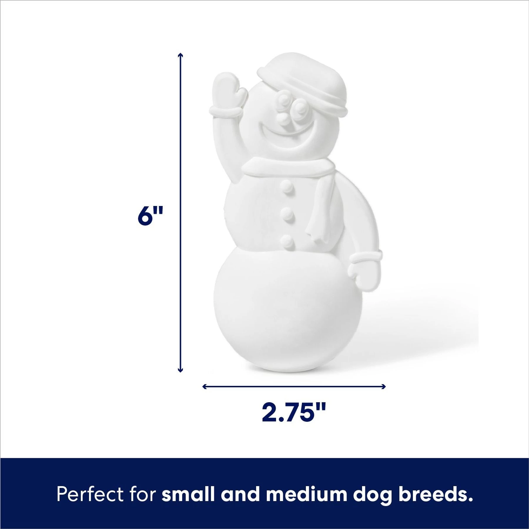 Frisco Nylon Snowman Dog Chew Toy, Mint Flavor 2 Frisco Nylon Snowman Dog Chew Toy, Mint Flavor - Image 2