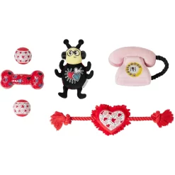 Frisco Valentine Rope, TPR & Plush Variety Pack Dog Toy