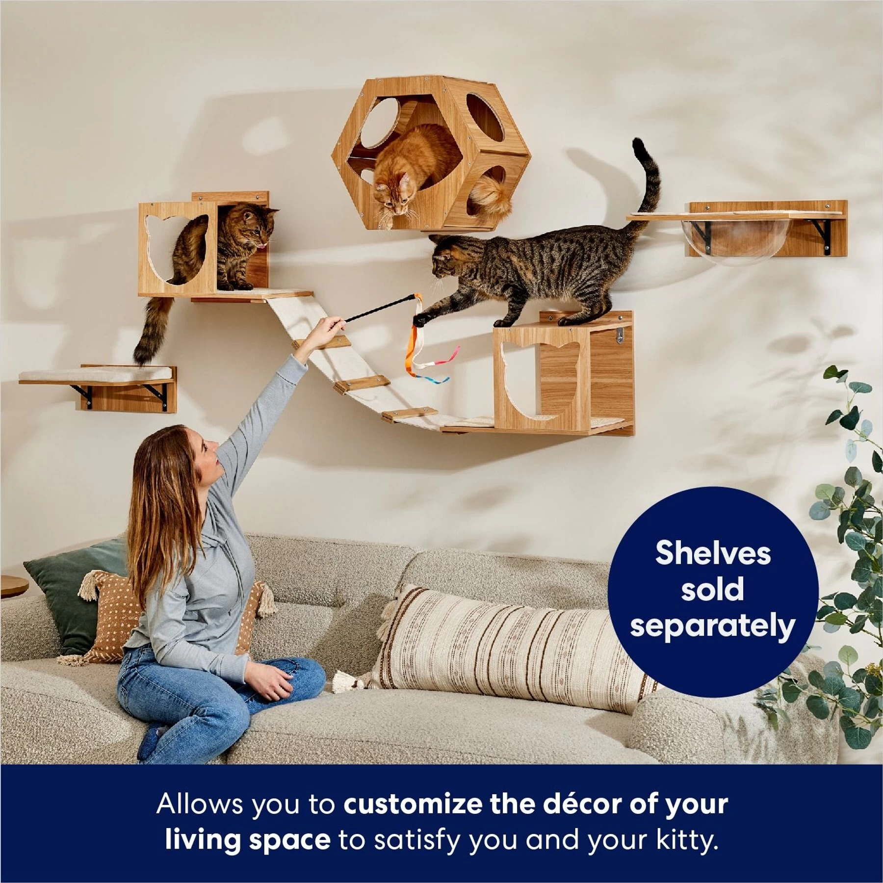 Frisco Hexagon Wall Mounted Cat Wall Shelf 3 Frisco Hexagon Wall Mounted Cat Wall Shelf - Image 3