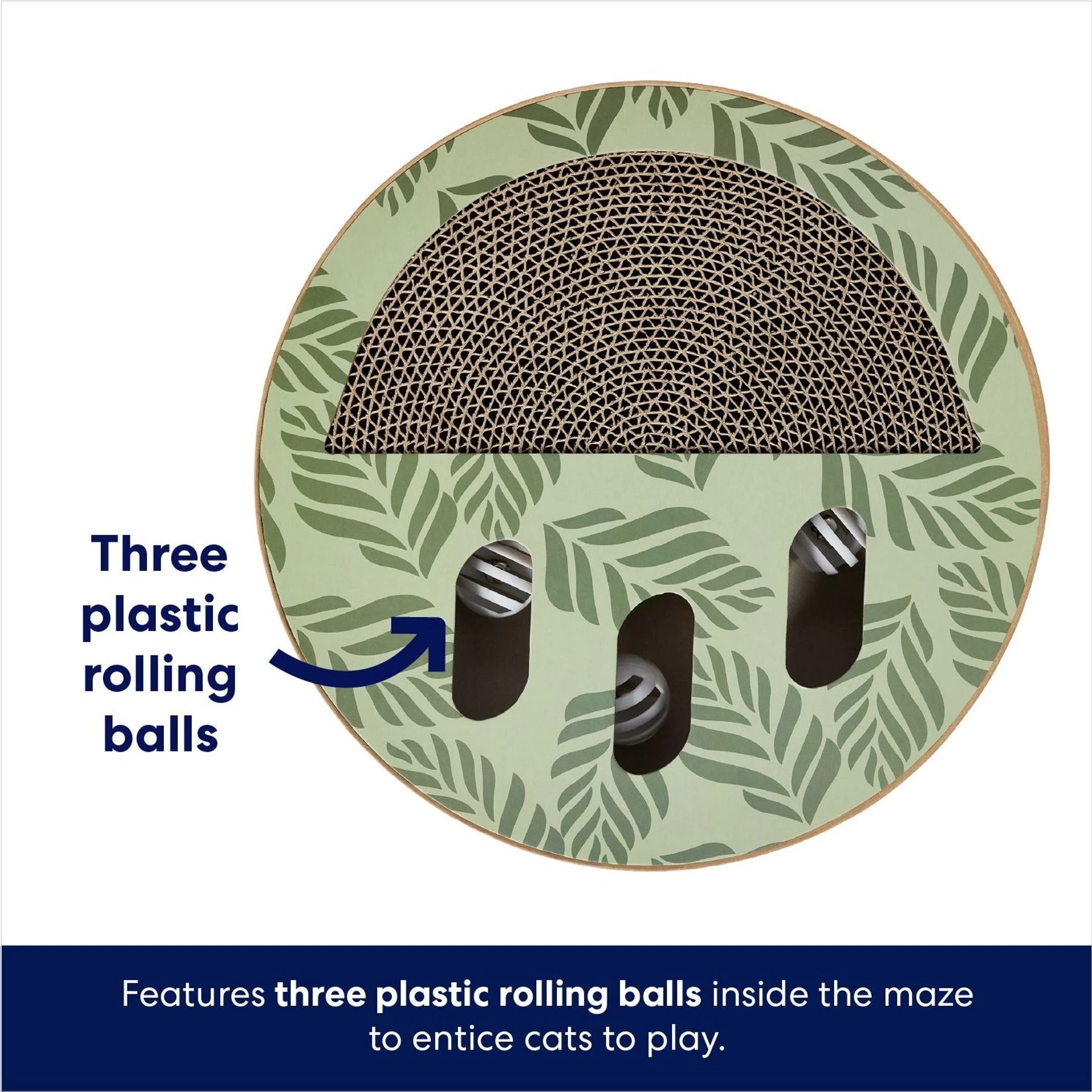 Frisco Interactive Maze & Scratch Cardboard Cat Toy Box With Catnip, Palms 3 Frisco Interactive Maze & Scratch Cardboard Cat Toy Box With Catnip, Palms - Image 3