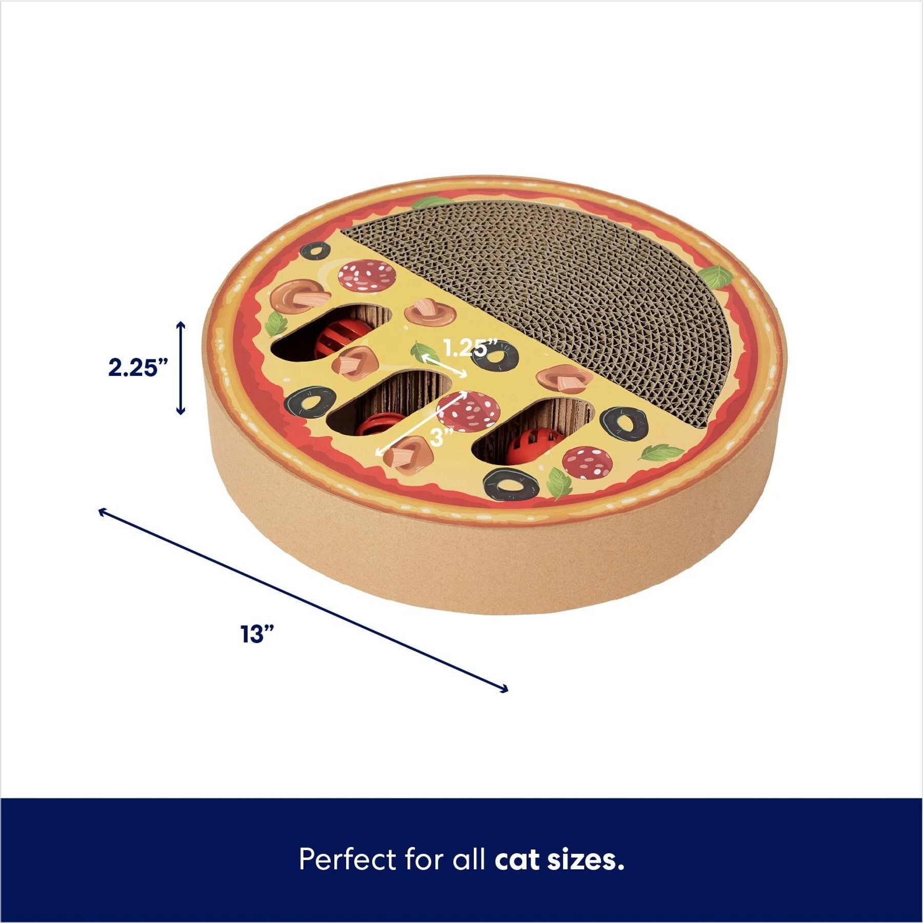 Frisco Interactive Maze & Scratch Cardboard Cat Toy With Catnip, Pizza 2 Frisco Interactive Maze & Scratch Cardboard Cat Toy With Catnip, Pizza - Image 2