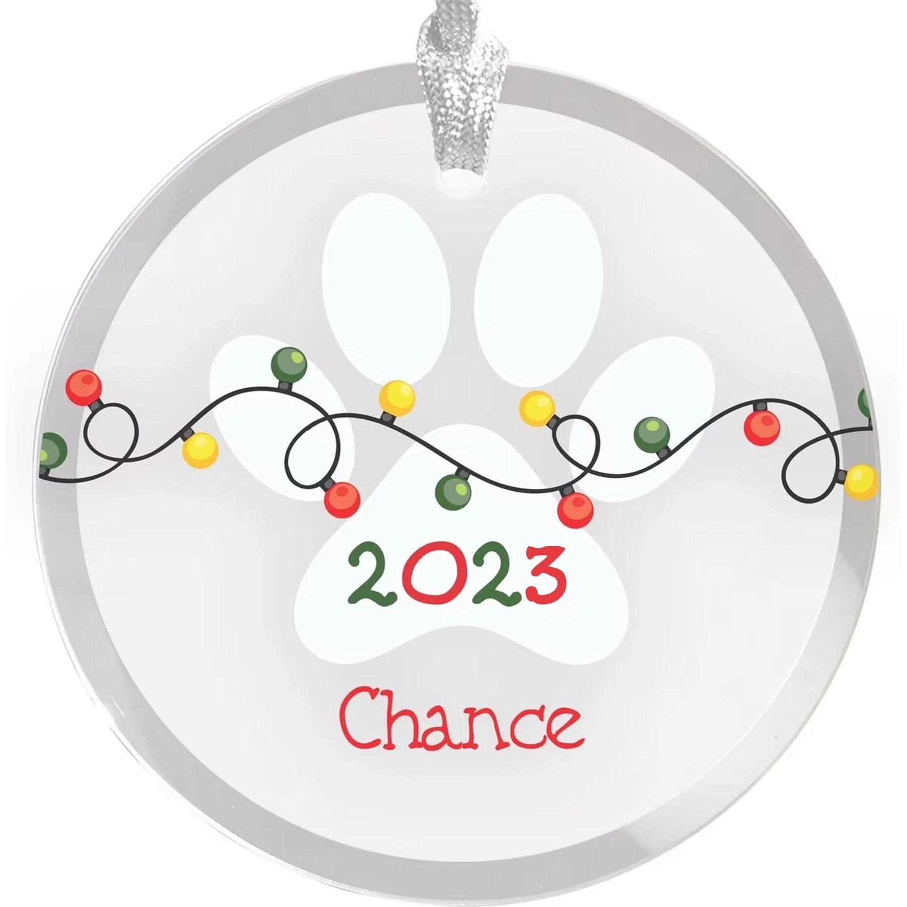 Frisco "Holiday Lights" Round Shaped Personalized Ornament 1 Frisco "Holiday Lights" Round Shaped Personalized Ornament