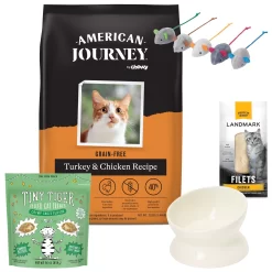 American Journey Turkey & Chicken Recipe Grain-Free Dry Cat Food + 4 Items