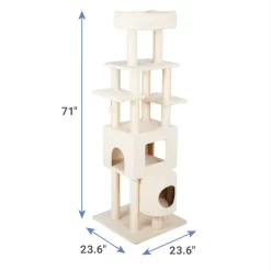 Frisco 71-in Faux Fur Cat Tree & Condo & Frisco Deshedding Dog & Cat Brush -Frisco Shop 660294 PT2. AC SS1800 V1666838727
