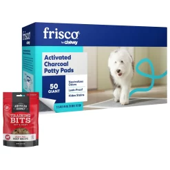 Frisco Giant Charcoal Dog Training & Potty Pads & American Journey Beef Recipe Grain-Free Soft & Chewy Training Bits Dog Treats