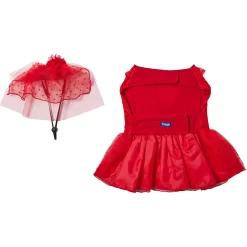 Frisco Red Ruffle Dog & Cat Dress + Headpiece -Frisco Shop 707286 PT5. AC SS1800 V1689277340