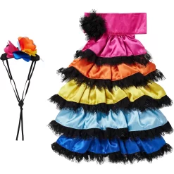 Frisco Ruffle Party Dog & Cat Dress + Headpiece -Frisco Shop 707350 PT4. AC SS1800 V1689350668