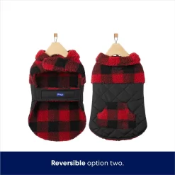 Frisco Reversible Medium Weight Boulder Plaid Dog & Cat Coat -Frisco Shop 717846 PT5. AC SS1800 V1692203021