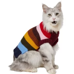 Frisco Chunky Knit Multi-Stripe Dog & Cat Sweater
