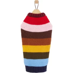 Frisco Chunky Knit Multi-Stripe Dog & Cat Sweater -Frisco Shop 718662 PT3. AC SS1800 V1692977992