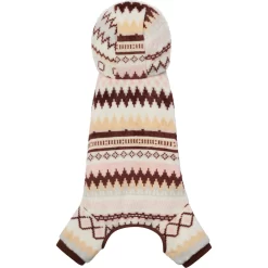 Frisco Fairisle Cozy Plush Fleece Dog & Cat PJs, Cream -Frisco Shop 719006 PT4. AC SS1800 V1692720278