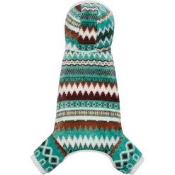 Frisco Fairisle Cozy Plush Fleece Dog & Cat PJs, Green -Frisco Shop 719054 PT4. AC SS1800 V1692720279