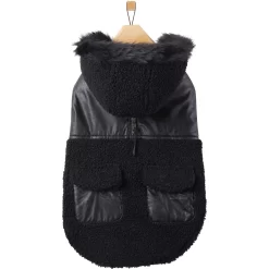 Frisco Medium Weight Faux Leather Dog & Cat Parka With Faux Fur Trimmed Hood, Black 11 Frisco Medium Weight Faux Leather Dog & Cat Parka With Faux Fur Trimmed Hood, Black -Frisco Shop 719798 PT3. AC SS1800 V1692978853