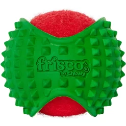 Frisco Holiday Fetch Squeaky Tennis Ball With Rubber Sleeve Dog Toy