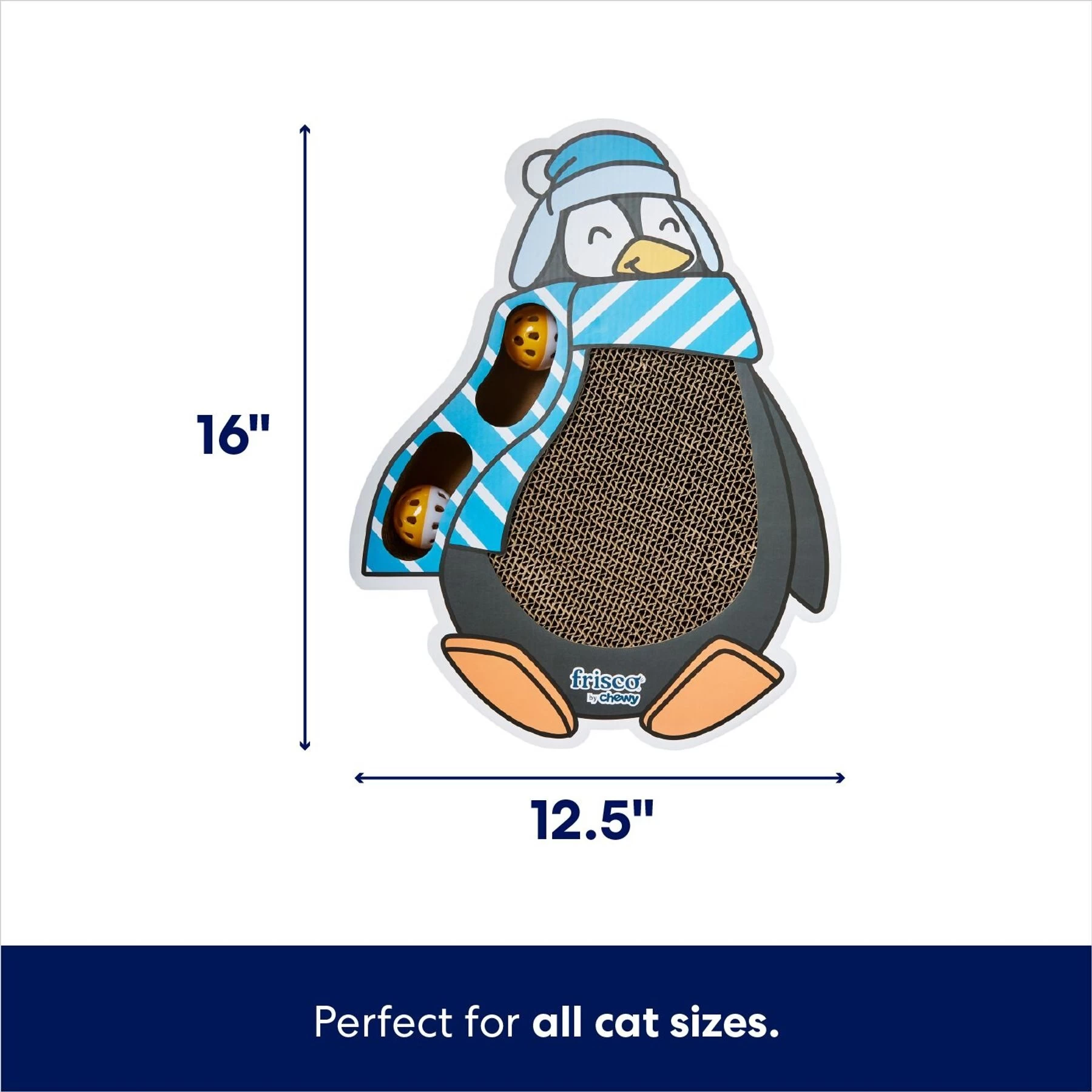 Frisco Holiday Penguin Interactive Maze & Scratch Cardboard Cat Toy With Catnip 2 Frisco Holiday Penguin Interactive Maze & Scratch Cardboard Cat Toy With Catnip - Image 2