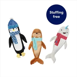 Frisco Holiday Arctic Friends Stuffing-Free Skinny Plush Squeaky Dog Toy -Frisco Shop 739878 PT2. AC SS1800 V1694813220
