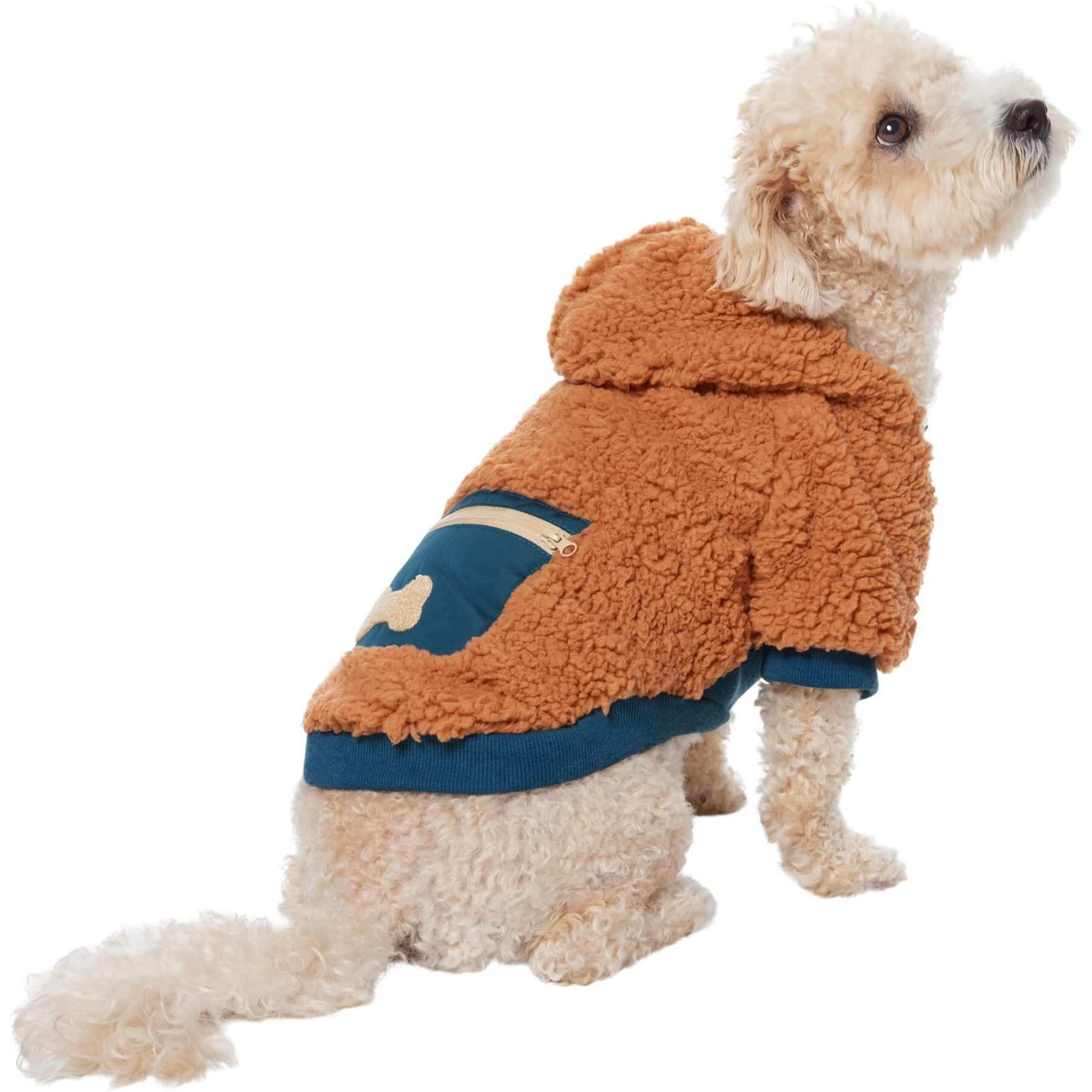 Frisco Wubby Textured Fleece Dog & Cat Hoodie W/ Pocket 1 Frisco Wubby Textured Fleece Dog & Cat Hoodie W/ Pocket