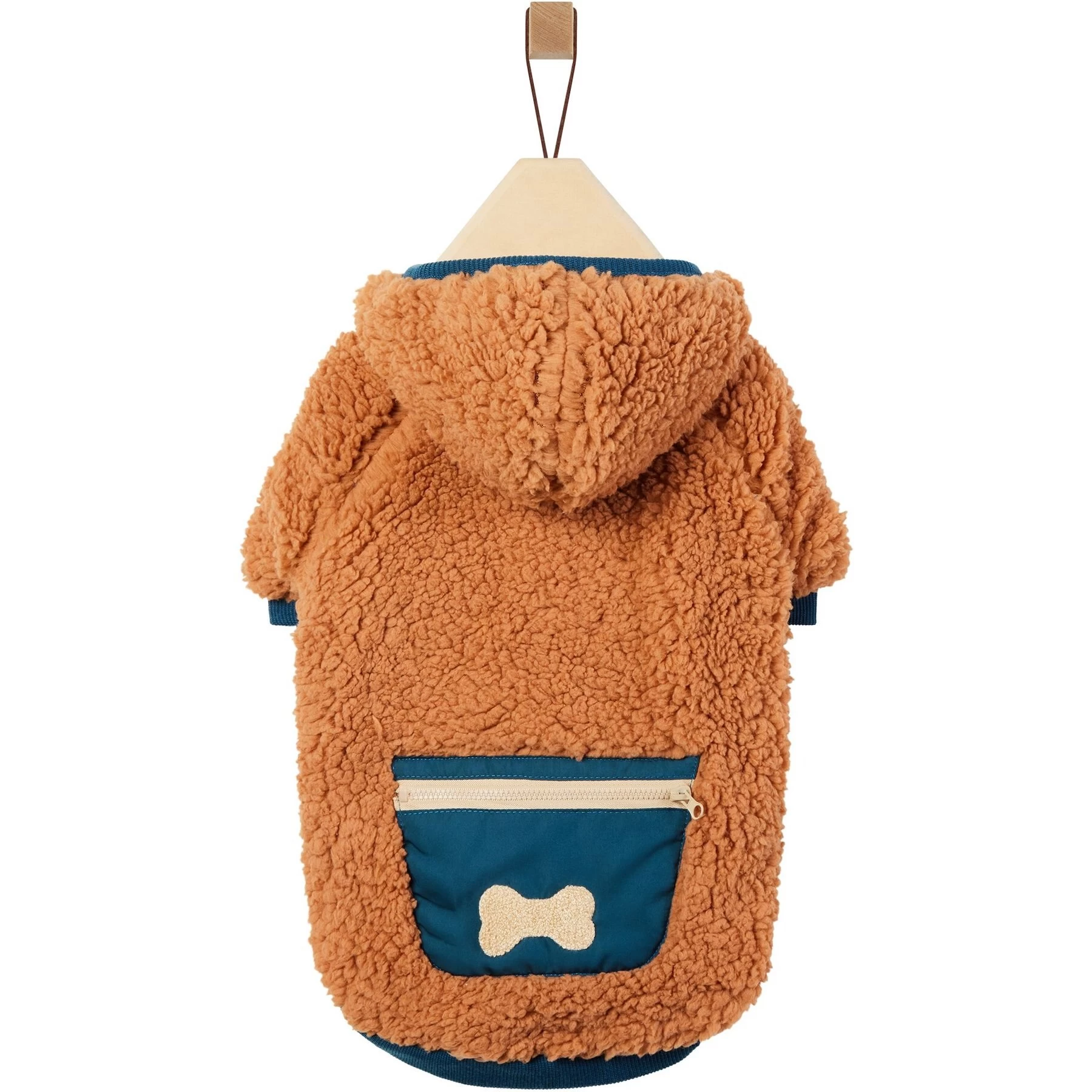 Frisco Wubby Textured Fleece Dog & Cat Hoodie W/ Pocket 4 Frisco Wubby Textured Fleece Dog & Cat Hoodie W/ Pocket - Image 4