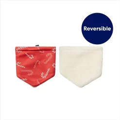 Frisco Reversible Candy Cane Cozy Knit Faux Fur Dog & Cat Pullover Bandana, 1 Count -Frisco Shop 745294 PT3. AC SS1800 V1694793502
