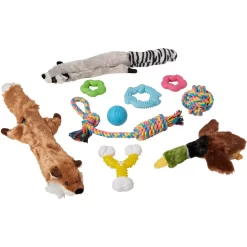 Frisco Forest Friends Plush, Rope & TPR Variety Pack Dog Toy