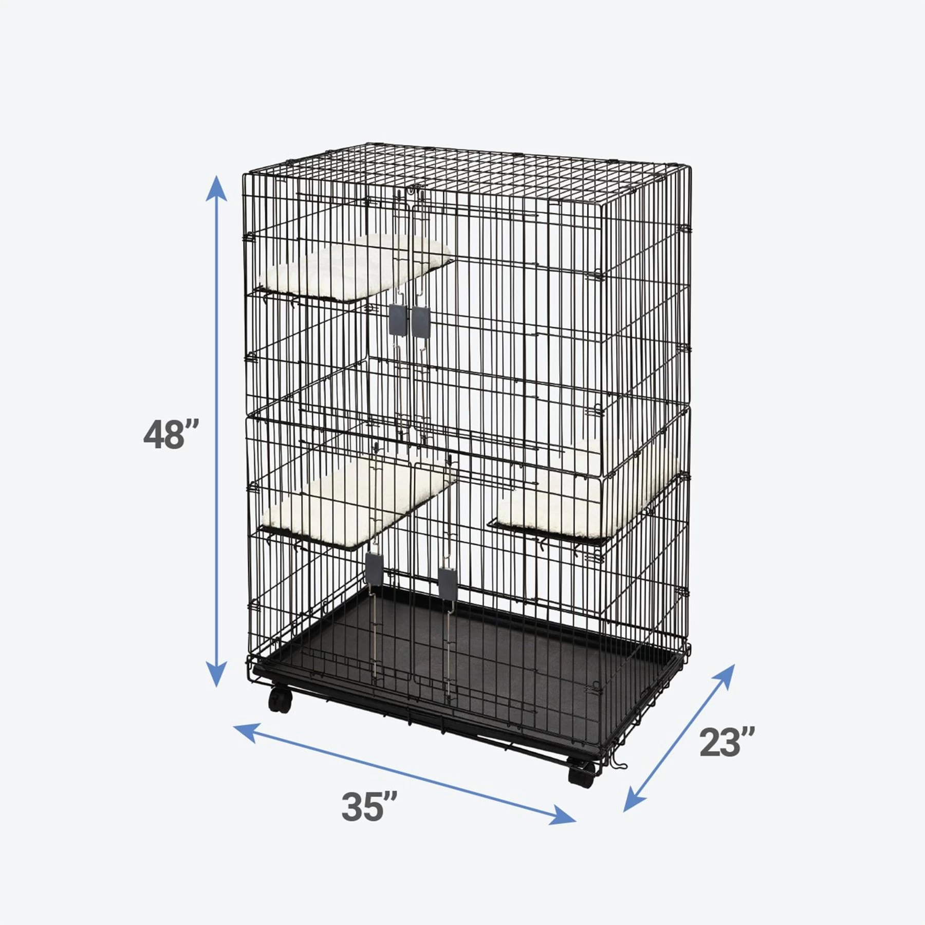 Frisco Collapsible Wire Cat Cage Playpen & Van Ness High Side Corner Cat Litter Pan, Blue 3 Frisco Collapsible Wire Cat Cage Playpen & Van Ness High Side Corner Cat Litter Pan, Blue - Image 3