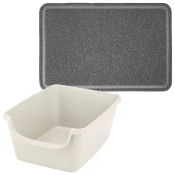 Frisco High Sided Cat Litter Box, Extra Large & Frisco Rectangular Cat Litter Mat