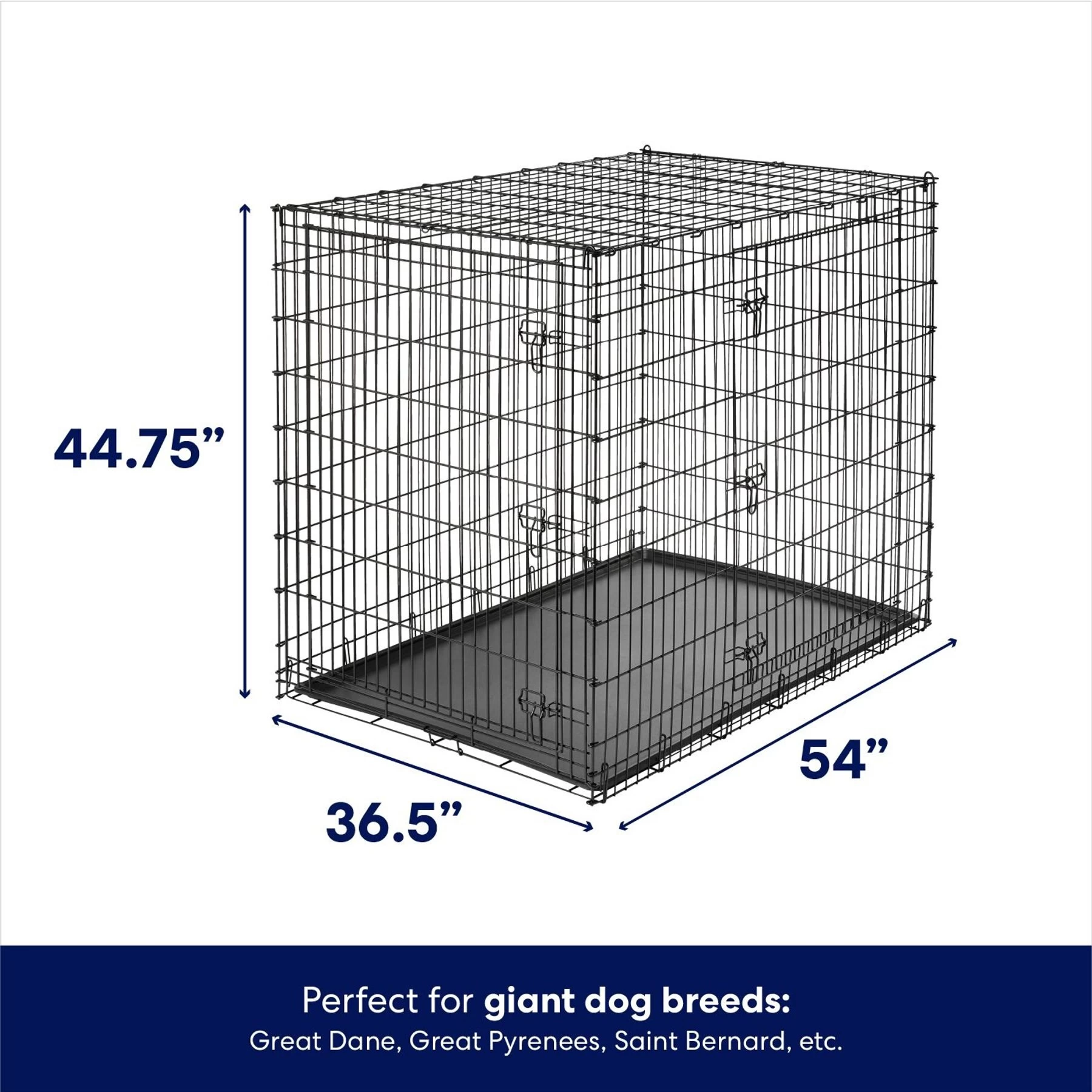Frisco XX-Large Heavy Duty Double Door Wire Dog Crate, 54 Inch 2 Frisco XX-Large Heavy Duty Double Door Wire Dog Crate, 54 Inch - Image 2
