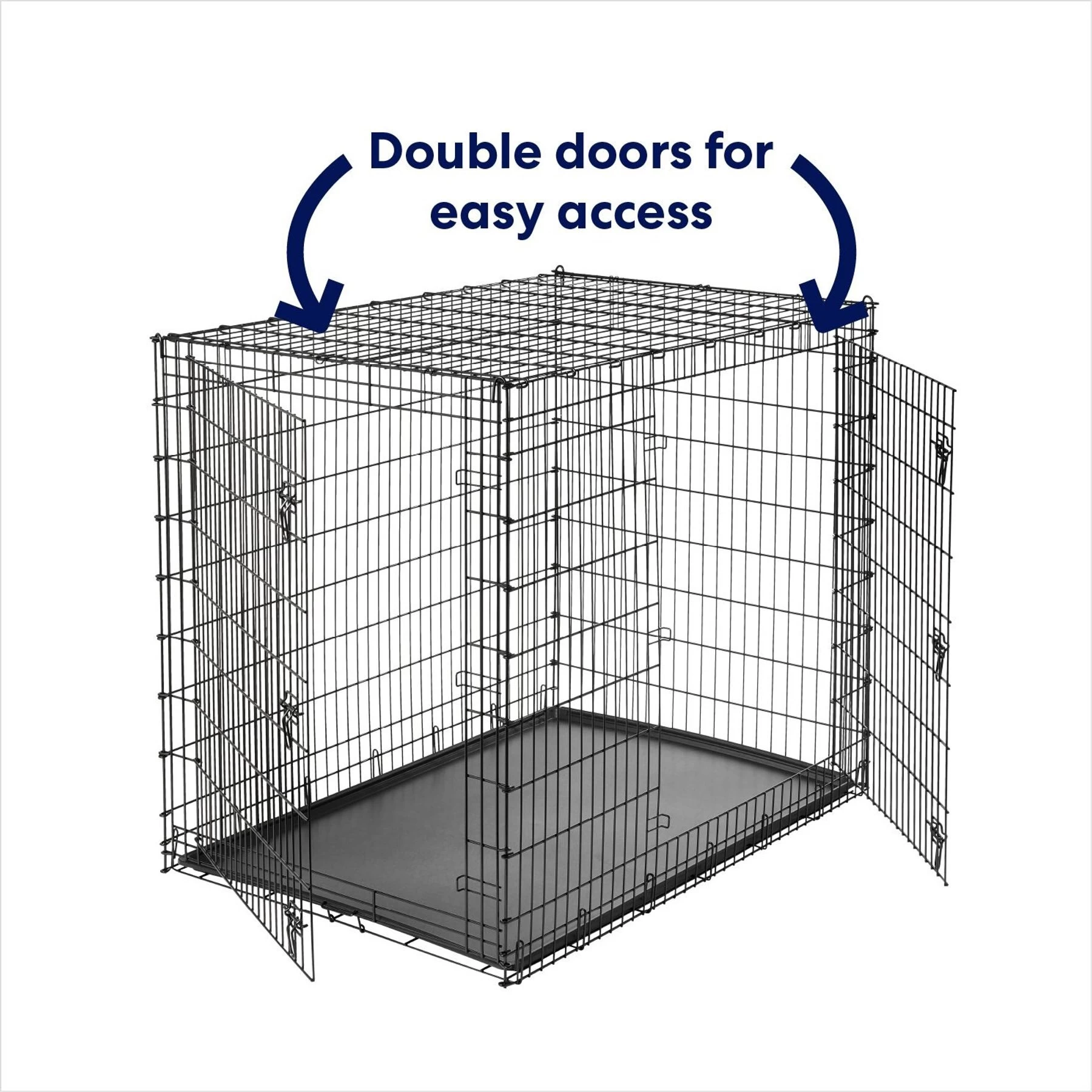 Frisco XX-Large Heavy Duty Double Door Wire Dog Crate, 54 Inch 4 Frisco XX-Large Heavy Duty Double Door Wire Dog Crate, 54 Inch - Image 4