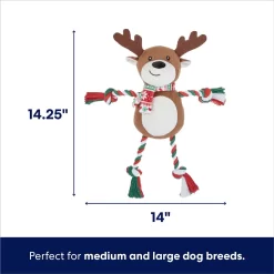 Frisco Holiday Reindeer Plush With Rope Squeaky Dog Toy & Frisco Holiday Lights Plush With Rope Squeaky Dog Toy -Frisco Shop 986134 PT2. AC SS1800 V1698346274