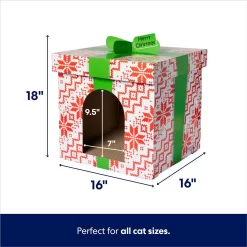 Frisco Holiday Gift Box Cardboard Cat House & Frisco Holiday Santa's Workshop Cardboard Cat House -Frisco Shop 986158 PT2. AC SS1800 V1698258056