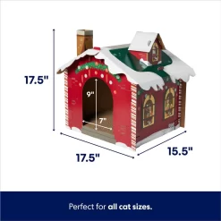 Frisco Holiday Log Cabin Cardboard Cat House & Frisco Holiday Santa's Workshop Cardboard Cat House -Frisco Shop 986198 PT6. AC SS1800 V1698257736