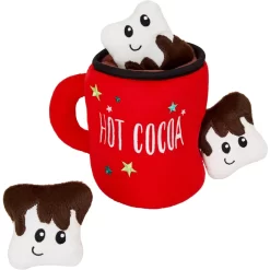 Frisco Holiday Santa's Helpers Plush Squeaky Dog Toy, 3 Count & Frisco Holiday Hot Cocoa Hide & Seek Puzzle Plush Squeaky Dog Toy -Frisco Shop 986230 PT5. AC SS1800 V1698258115