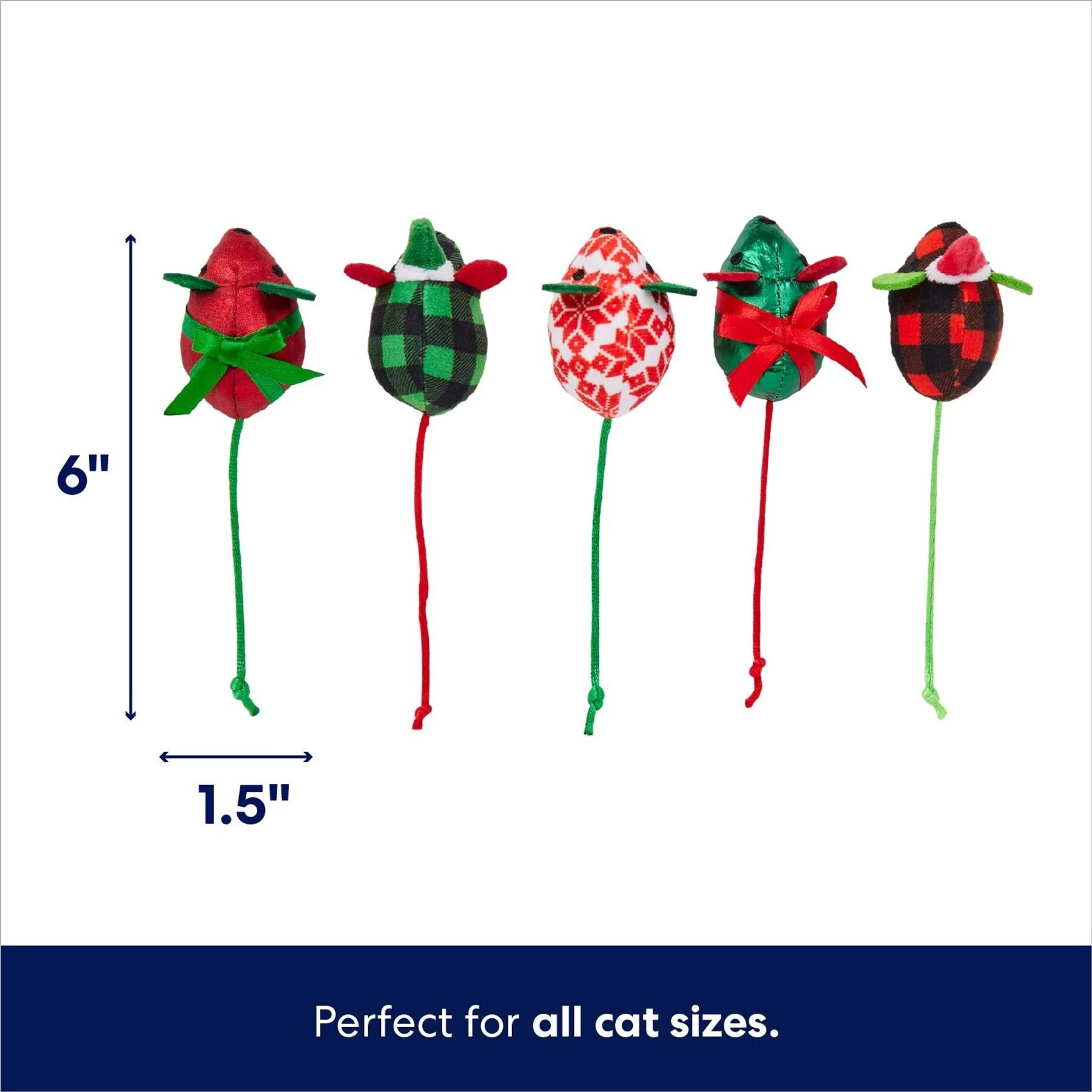 Frisco Holiday Santa Hat & Mistletoe Cat Tracks Cat Toy & Frisco Holiday Mice Cat Toy With Catnip, 5 Count 7 Frisco Holiday Santa Hat & Mistletoe Cat Tracks Cat Toy & Frisco Holiday Mice Cat Toy With Catnip, 5 Count - Image 7