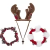 Frisco Jingle Bells Dog & Cat Holiday Collar With Bells, 1 Count & Frisco Holiday Antler Headband & Bell Collar Dog & Cat Costume