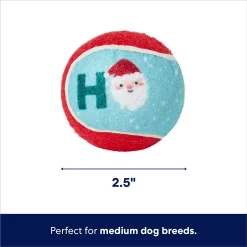 Frisco Holiday Ho Ho Ho Fetch Squeaky Tennis Ball Dog Toy & Frisco Holiday Arctic Friends Stuffing-Free Skinny Plush Squeaky Dog Toy -Frisco Shop 986310 PT2. AC SS1800 V1698258115
